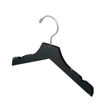 Black Children Wooden Hanger with Prevent Slippery in The Shoulder